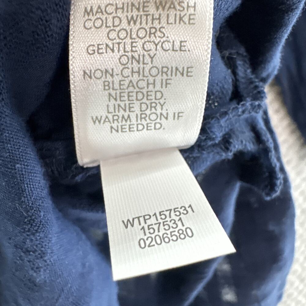 J Jill Tunic Everyday Blouse Womens S Blue Cotton Button Front Shirt Semi Sheer - Picture 13 of 13